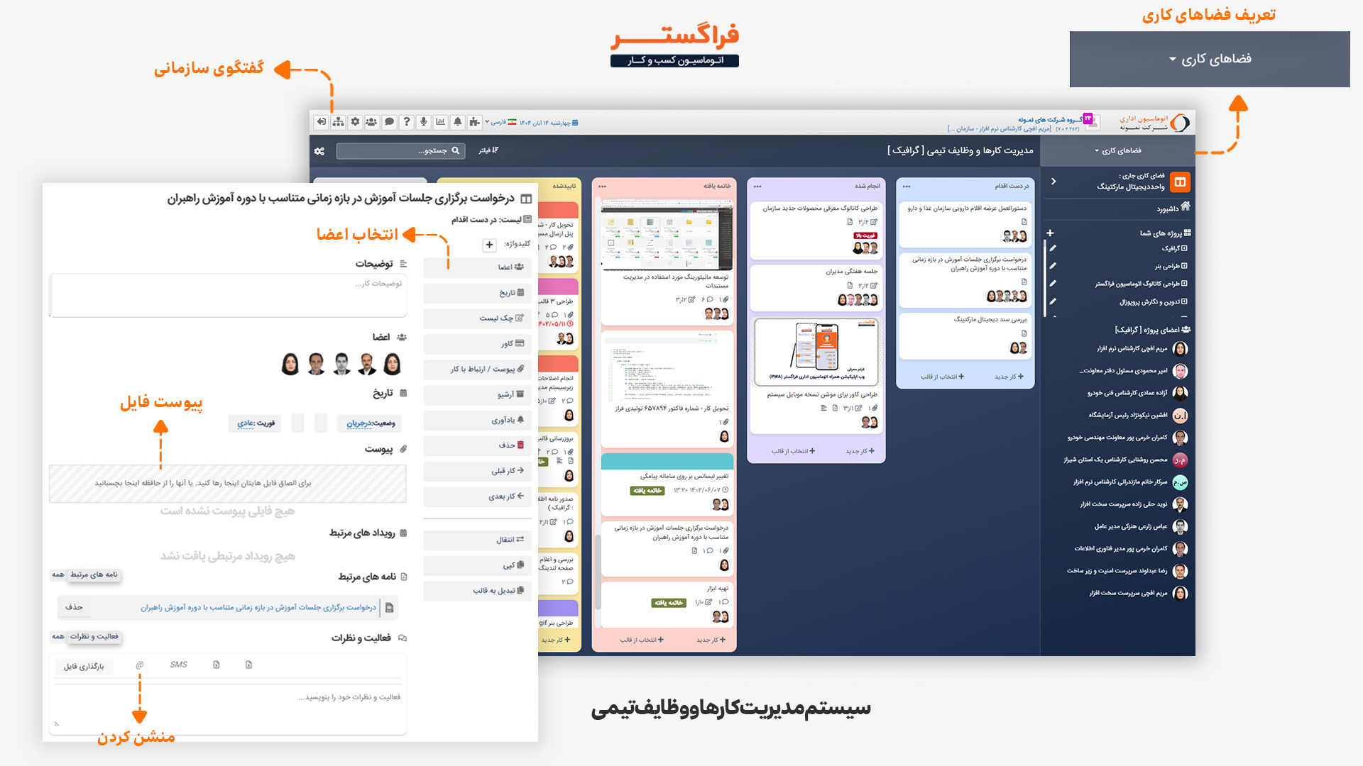 نرم افزار مدیریت کارها و وظایف تیمی فراگستر