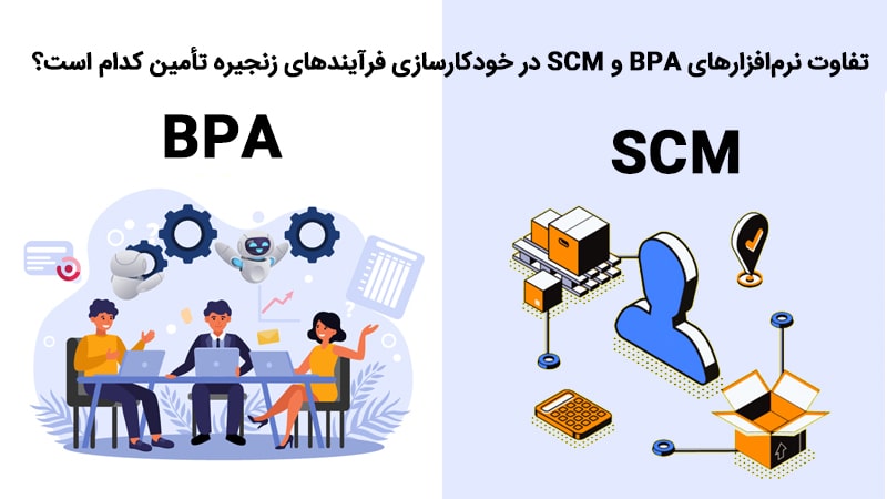 تفاوت نرم‌افزارهای BPA و SCM در خودکارسازی فرآیندهای زنجیره تأمین کدام است؟