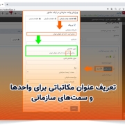 تعریف عنوان مکاتباتی برای واحد ها و سمت های سازمانی