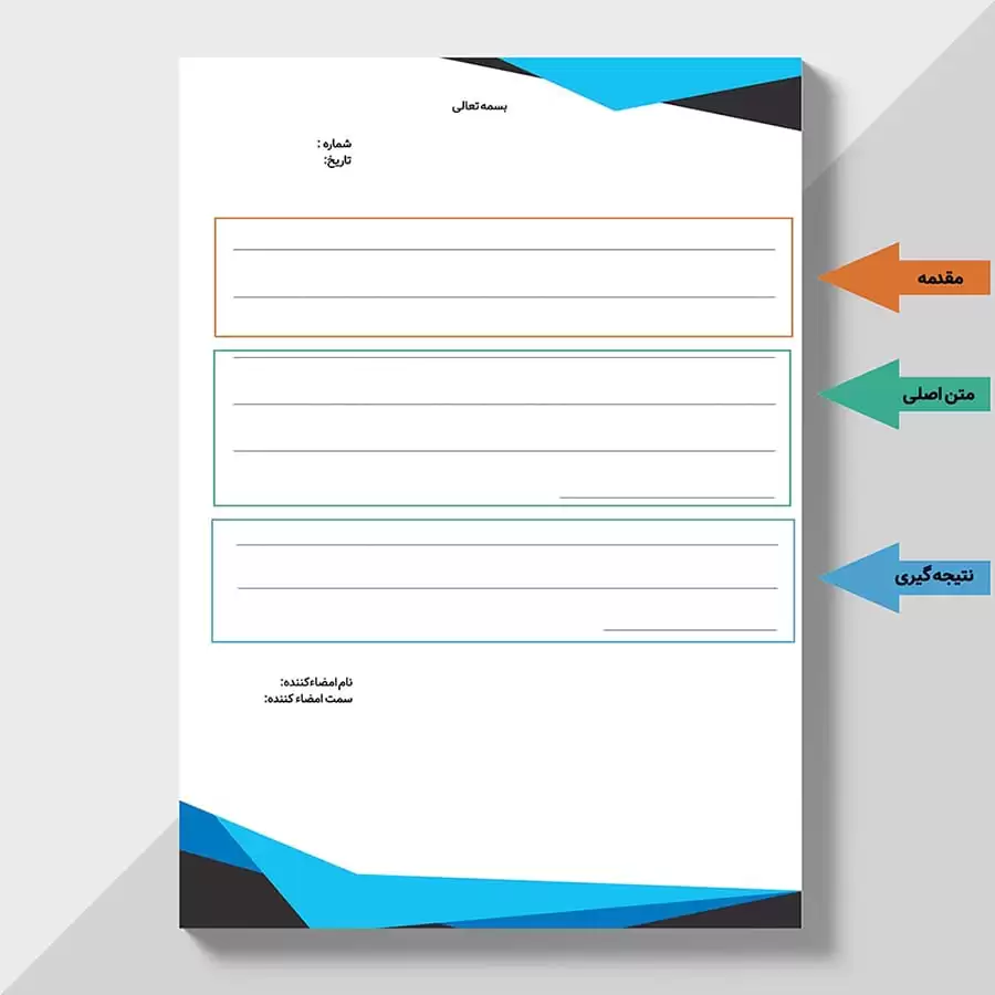 اجزای متن نامه اداری